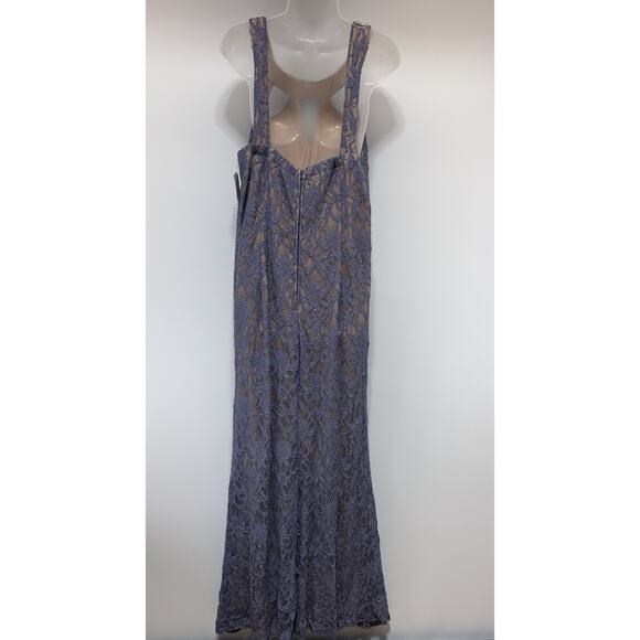 Deb Glitter Lace Lavender Formal Halter Gown Lined Women’s Size 18 NWT - Picture 3 of 10